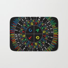 Sanger Codon Circle (black background) Bath Mat | Geneticcode, Digital, Dansdna, Codon, Translation, Aminoacid, Sequence, Geek, Gene, Genetics 