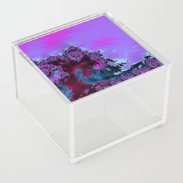 Macey’s Garden purple fuchsia teal fractal design Acrylic Box