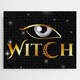 New World Order golden witch eyes with crescent moon	 Jigsaw Puzzle