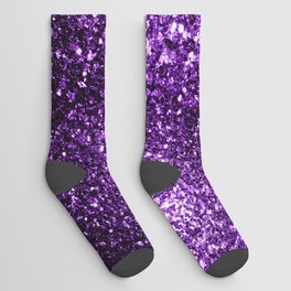 Dark Purple faux shiny glitter sparkles Socks