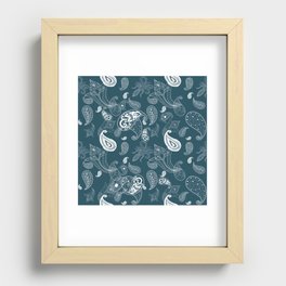 Paisley Blue  Recessed Framed Print