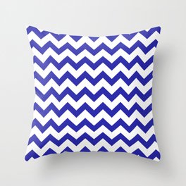 Chevron (Navy & White Pattern) Throw Pillow