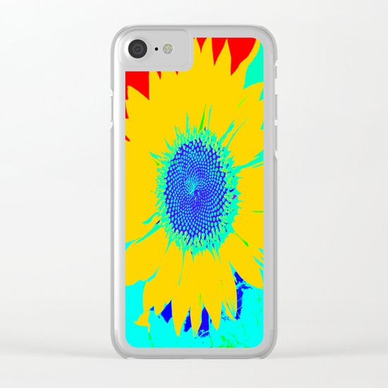 Fun Sunflower Clear iPhone Case
