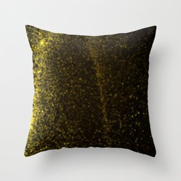Abstract yellow glowing particles Throw Pillow
