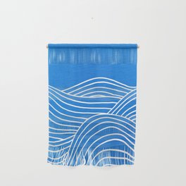 French Blue Ocean Waves Wall Hanging