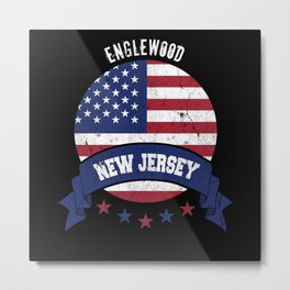 Englewood New Jersey Metal Print | New Jersey Ctiy, Usa Flag, Englewood City, New Jersey, Graphicdesign, Englewood, America, Usa Flag Vintage, American Flag, New Jersey State 
