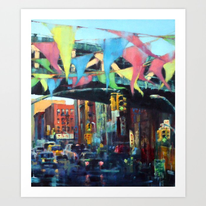 East Broadway Under The Manhattan Bridge Art Print By Meghantaylor