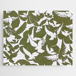 Pigeons in Olive and White Jigsaw Puzzle