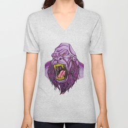 Purple Bigfoot/gorilla hybrid V Neck T Shirt
