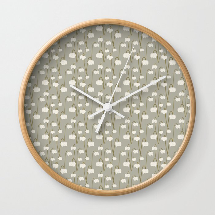 Pitcher Plant Taupe Wall Clock