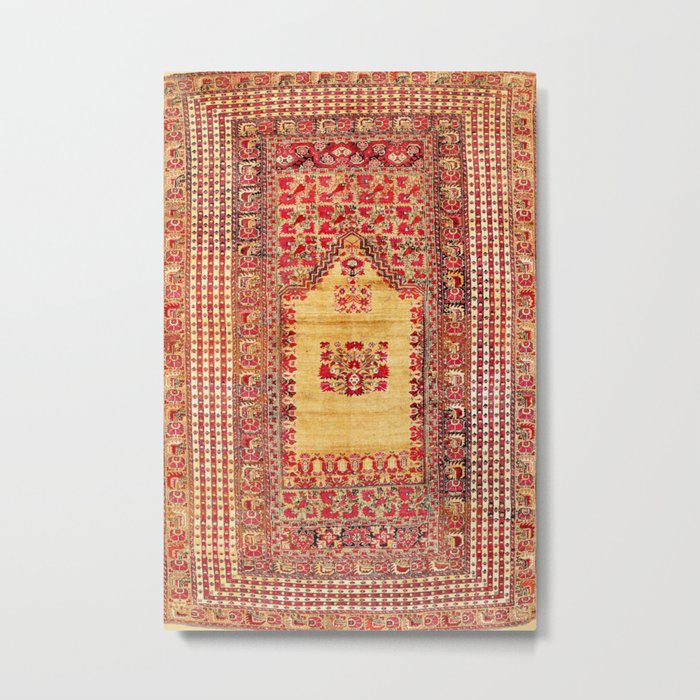 Ghiordes West Anatolian Niche Carpet Print Metal Print