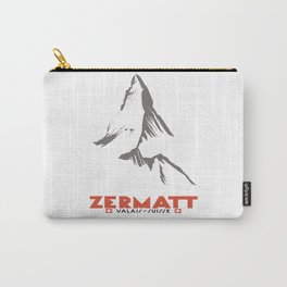 Zermatt, Valais, Switzerland  Carry-All Pouch | Suisse, Riffelsee, Alps, Graphicdesign, Schweiz, Vacation, Ski, Minimalistic, Switzerland, Zermatt 