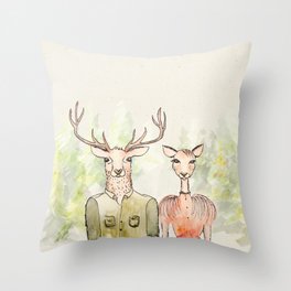 Together in Happy Land Throw Pillow