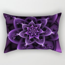 Purple Fractal Rose Rectangular Pillow