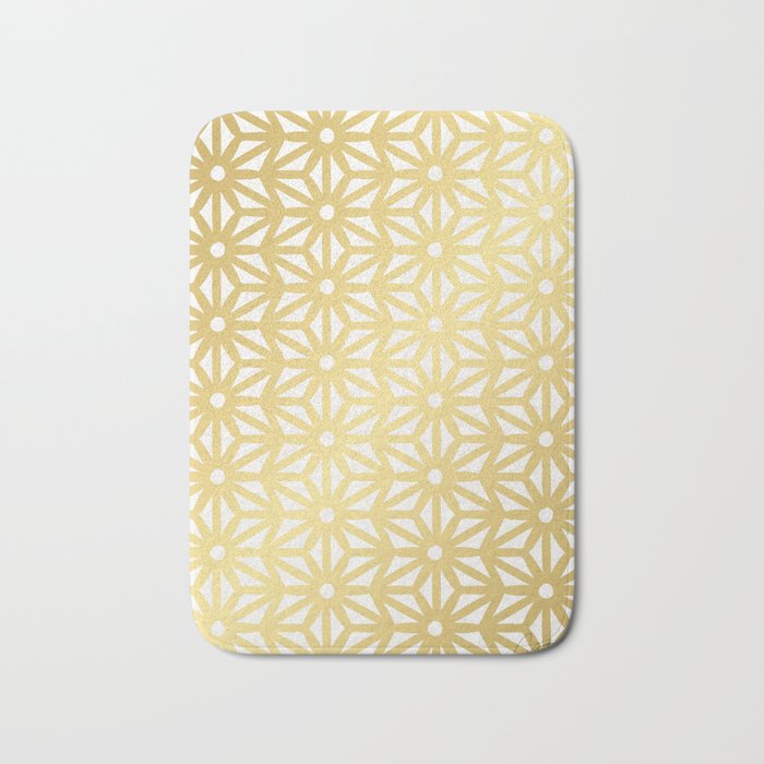 Asanoha Pattern – Gold Bath Mat
