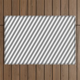 [ Thumbnail: White and Gray Colored Lined Pattern Outdoor Rug ]