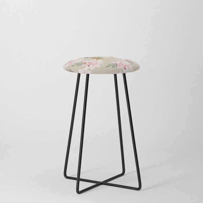 Emery with flowers  Counter Stool