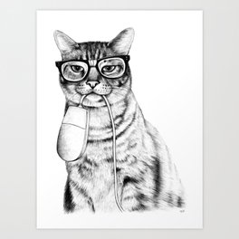 Mac Cat Art Print