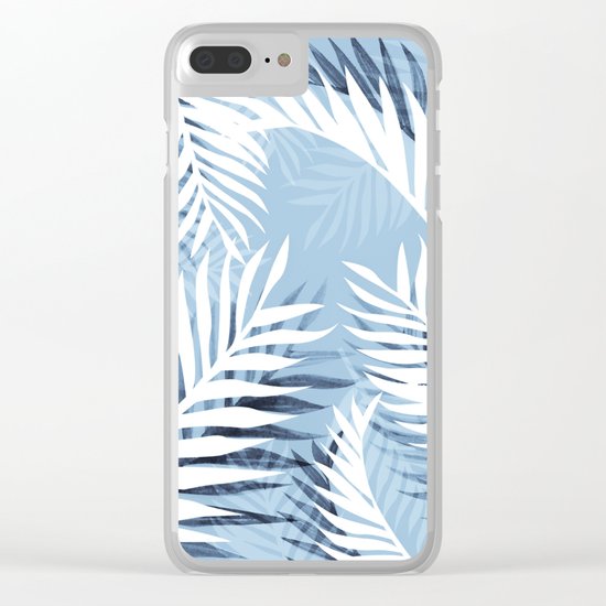 Tropical bliss - chambray blue Clear iPhone Case