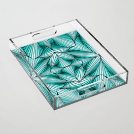 Geometric Blues Acrylic Tray