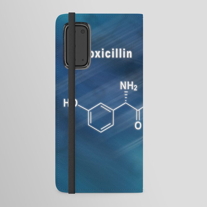 Amoxicillin, antibiotic drug, Structural chemical formula Android Wallet Case