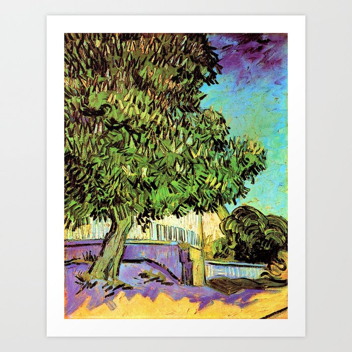 Vincent van Gogh : Blossoming Chestnut Tree 1887 Art Print
