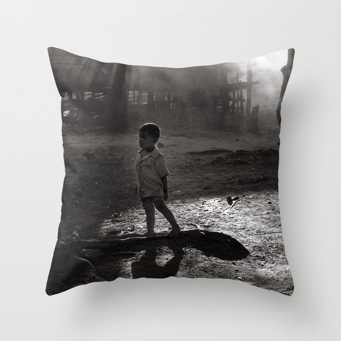 Little Boy of Central Highland in Vietnam Throw Pillow