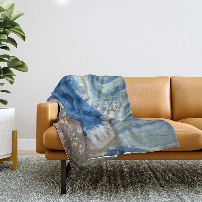 Blue green Australia shaped agate Throw Blanket