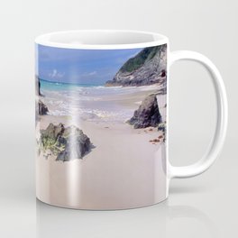 Rock Formation on a Pink Sand Beach, Elbow Beach Paget Parish, Bermuda Coffee Mug