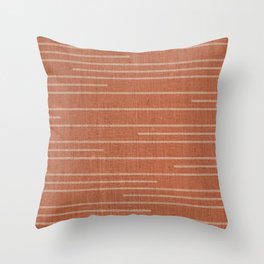Geometric Art, Colorful Stripes, Terracotta Throw Pillow