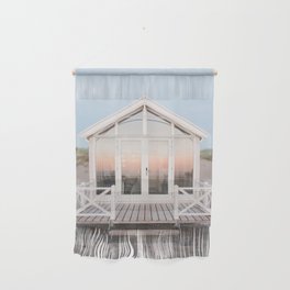 Beach house with reflecting sunset | The Hague, Netherlands | Pastel colors wall art print photography Wall Hanging