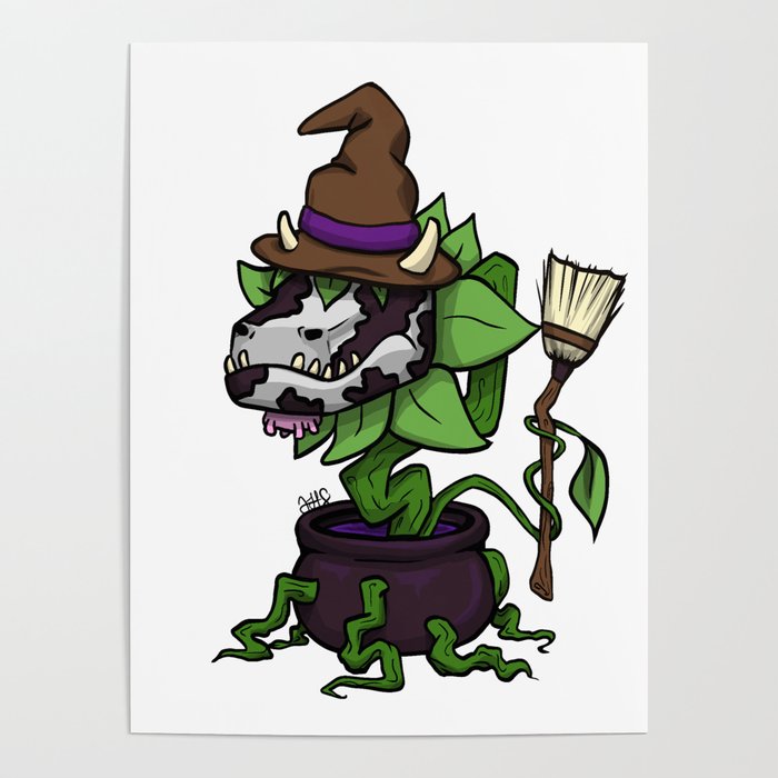 Witchy Cow Plant Poster