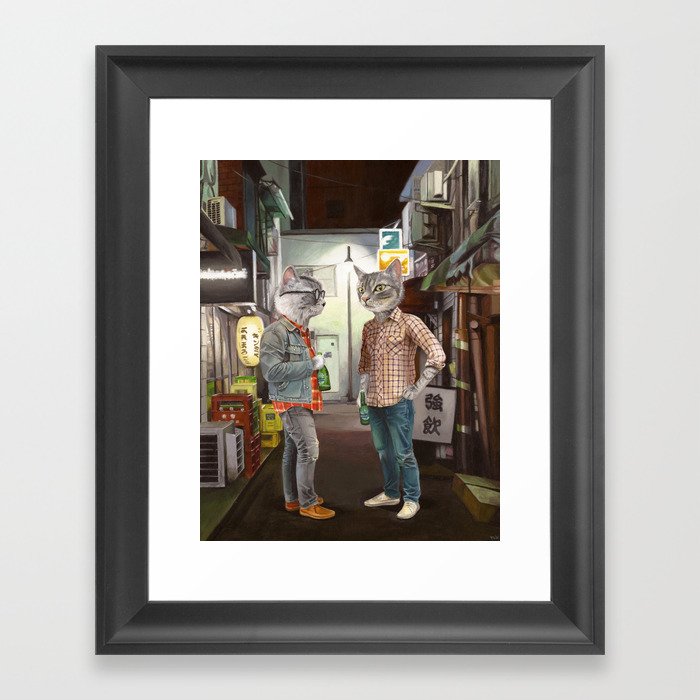 A Cats Night Out Framed Art Print