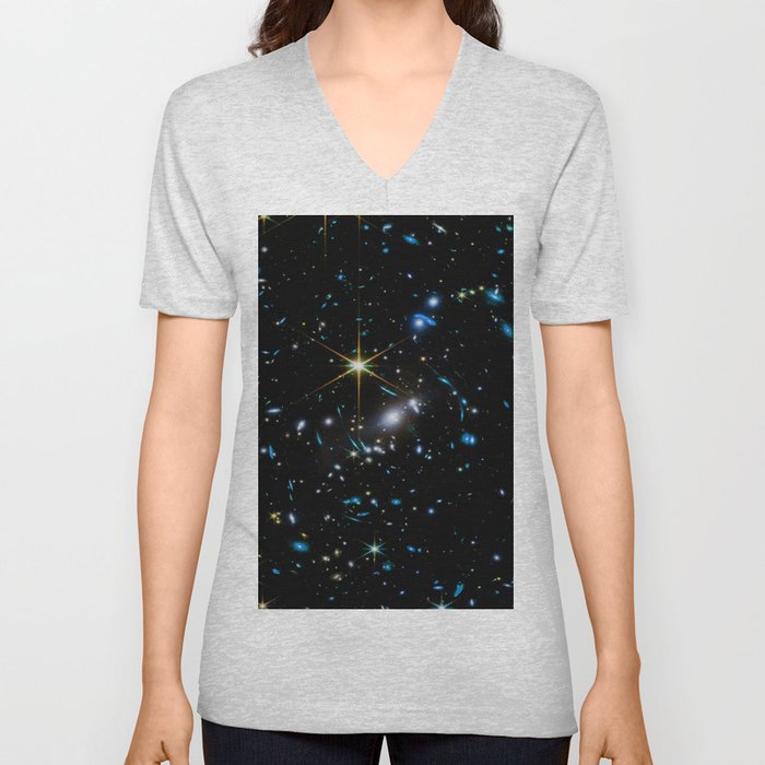 Galaxies of the Universe Teal Gold first images V Neck T Shirt