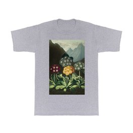 Group of Auriculas :  Temple of Flora T Shirt | Mountains, Flowers, Purevintagelove, Robertthornton, Landscape, Vintage, Colorful, Floral, Digital, Templeofflora 