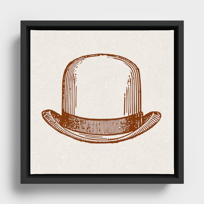 Vintage Bowler Hat Framed Canvas