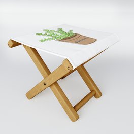 Plant Mom Green Potted Plant Folding Stool