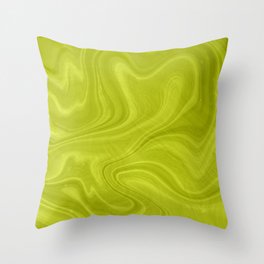 Chartreuse Swirl Marble Throw Pillow