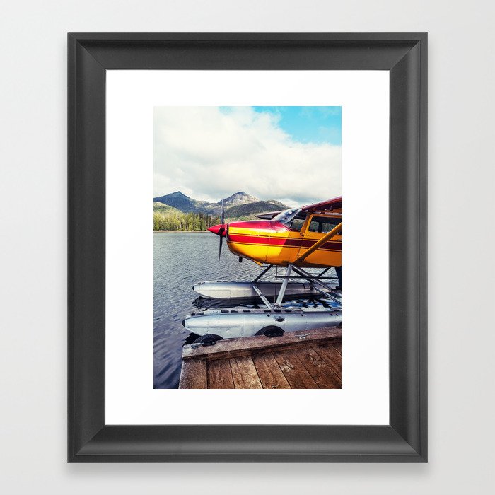 Docked Seaplane Framed Art Print