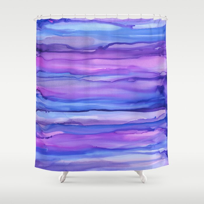 Pink Purple Blue Waves Shower Curtain