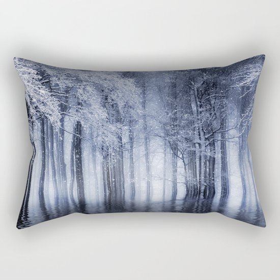 Mystical Winter Lake Rectangular Pillow