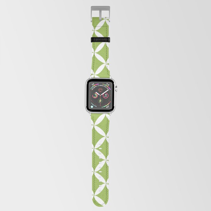 Modern white flower of life mid century geometric shapes 3 Apple Watch Band