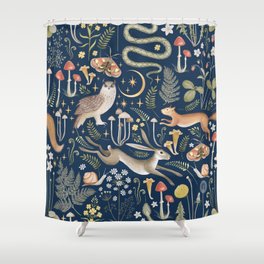Enchanted Magical Midnight Forest Shower Curtain