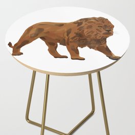 digital painting of a male brown lion Side Table