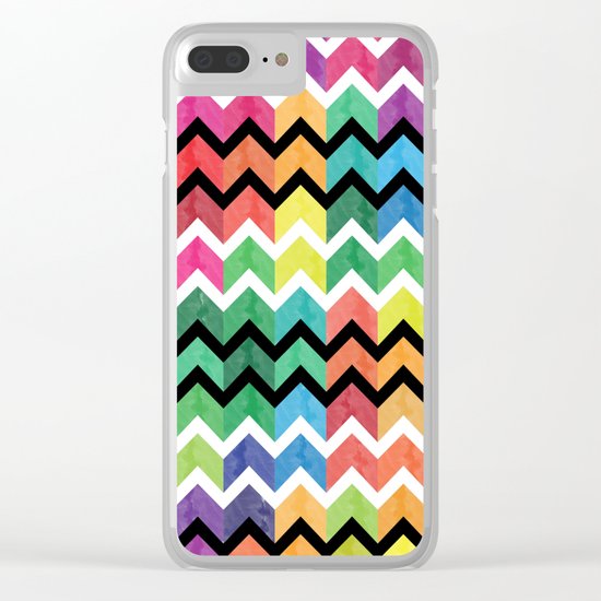 Watercolor Chevron Pattern VI Clear iPhone Case