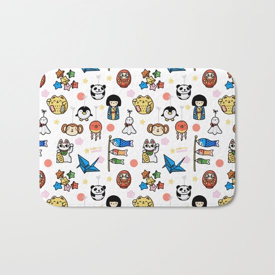 Lucky Japan Doodle Bath Mat