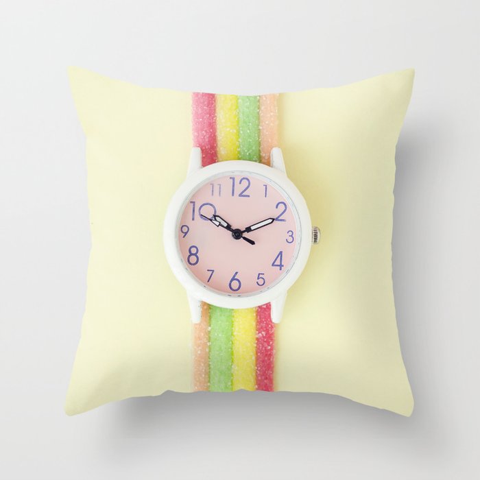 Photo Image Wristwatch Image Sour Stick Colorful Image Photography Print Sweet Art Fine Art Throw Pillow By Luvphotography Society6