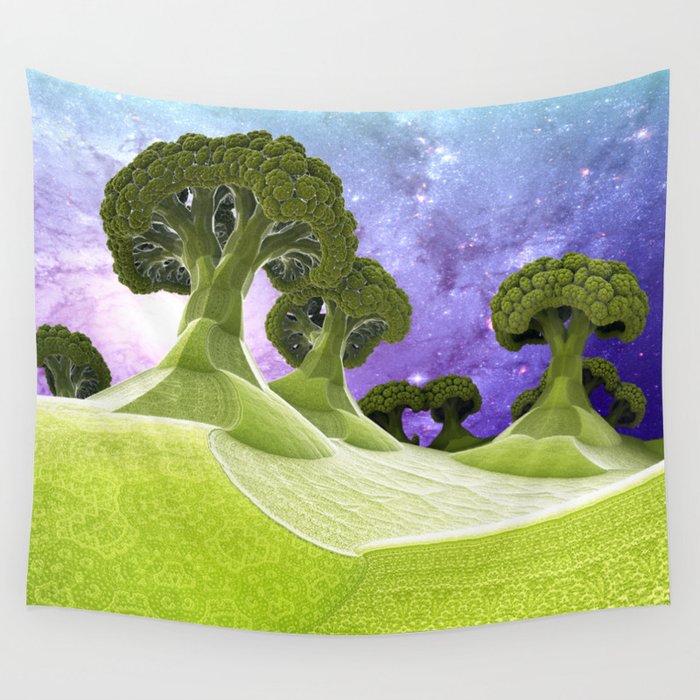 Broccoli Planet Wall Tapestry