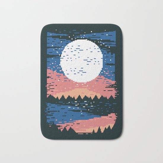 Starry Pixel Night Bath Mat