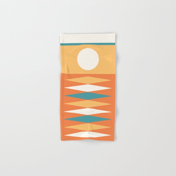 Abstract Geometric Sunrise 2 in Yellow orange green  Hand & Bath Towel